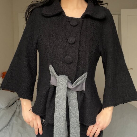 Vintage Mercer and Madison Button Tie Jacket w Cropped Sleeve - Picture 4 of 8